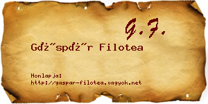 Gáspár Filotea névjegykártya